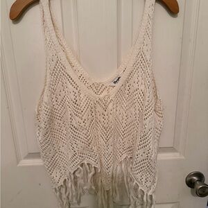 Wrangler Cream Crochet Tank Top